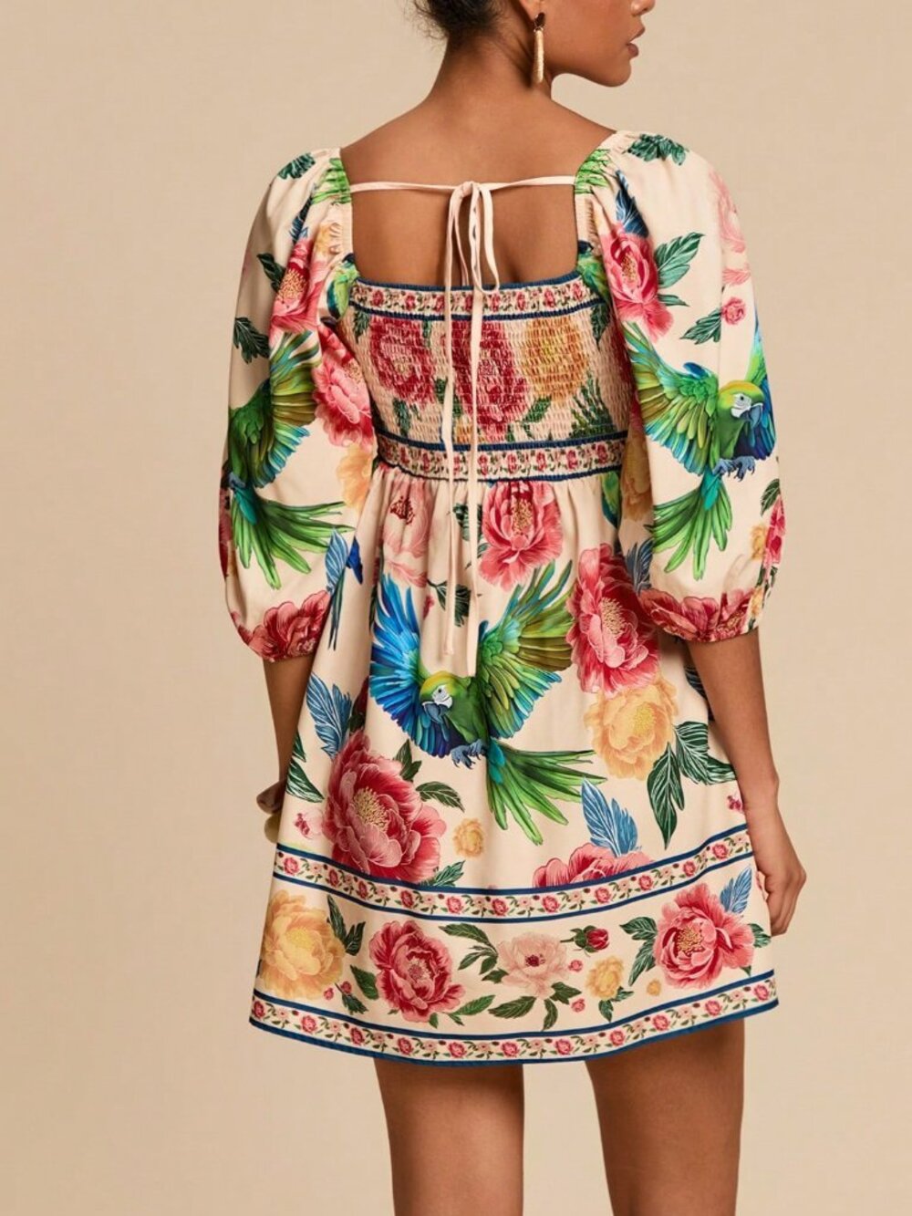 Multicolor Boho Women's Short Dress - Picture 2 of 7